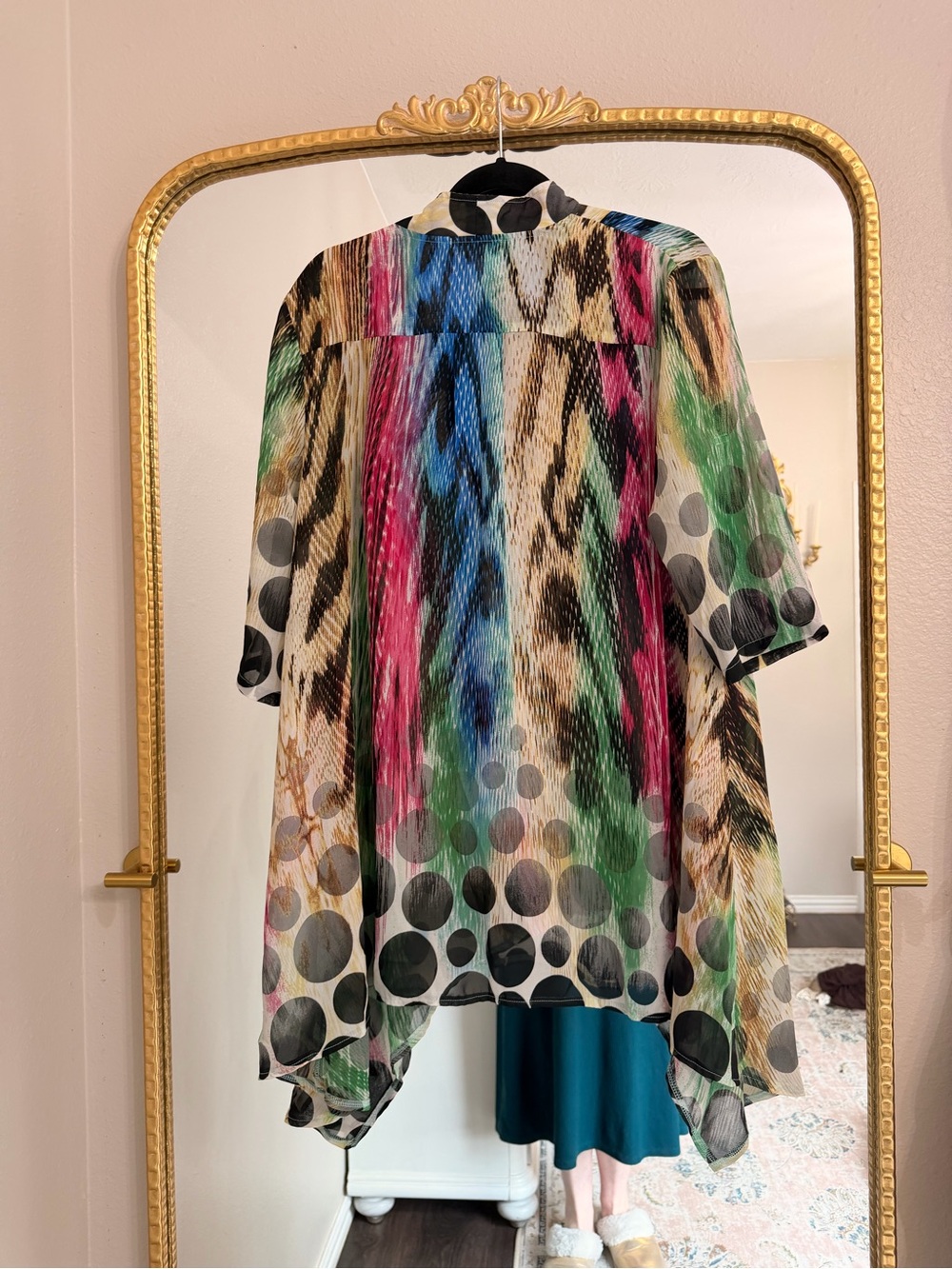 Multi-Color Printed Chiffon Tunic Top - Picture 7 of 7